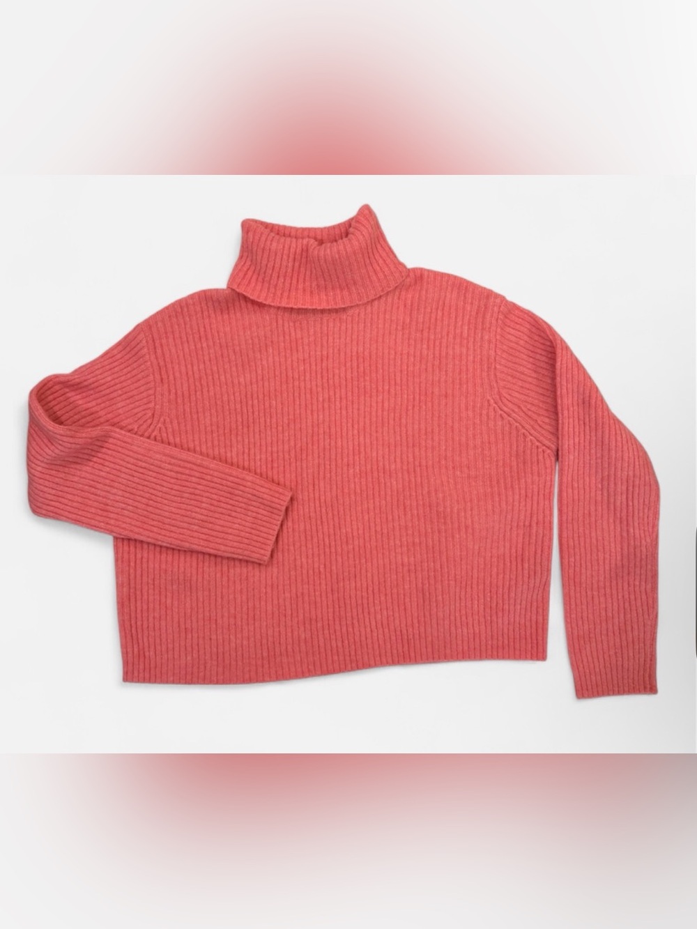 ASOS DESIGN Pink Ribbed Turtleneck Sweater • Size Small